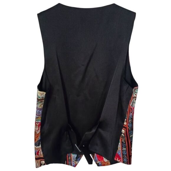 Nicole Miller Silk Vest L Vtg 90s Fragrance Allover Graphic Art Print Graffiti. - Picture 12 of 16